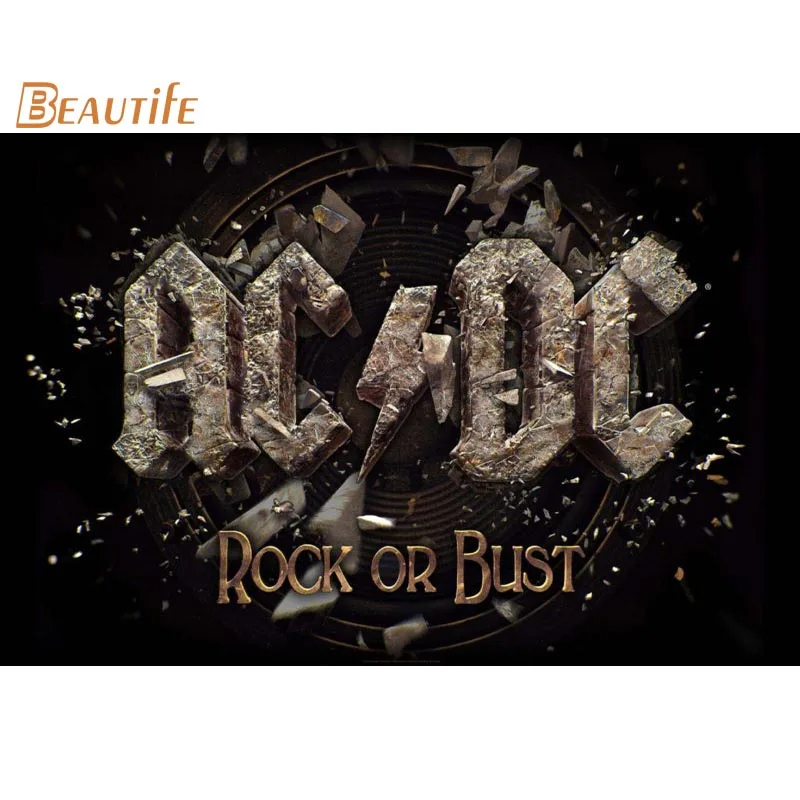 Музыкальная группа acdc плакат ткань шелк Плакат Украшение дома стены Книги по искусству ткани плакат печать 30x45 см, 40X60cm. 50x75 см, 60x90 см