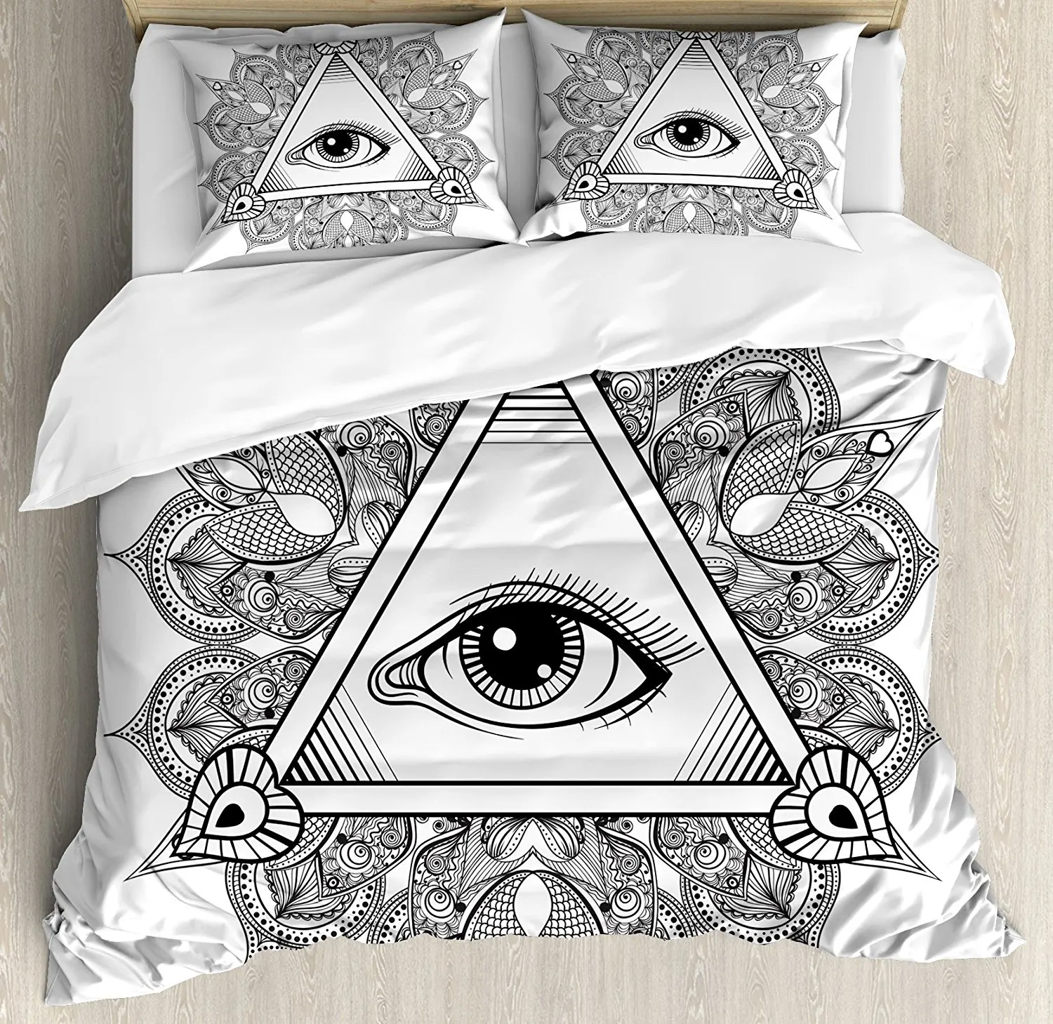 Eye Shower Curtain Vintage Tattoo Boho Occult Print for Bathroom