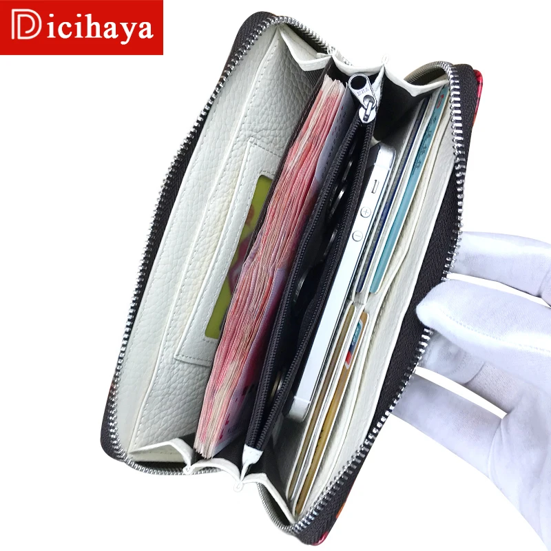 DICIHAYA женский кошелек из натуральной кожи олень животное Принт на молнии люксовый