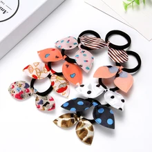 20 шт./лот с заячьими ушками Детская повязка для волос аксессуары для волос Детские эластичная резинка для волос для женщин и девочек резинкой горячая распродажа