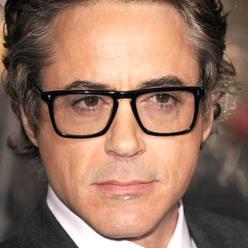 

Robert Downey iron Man glasses Square Top Acetate Frame eyeglasses Black Causal Eyewear