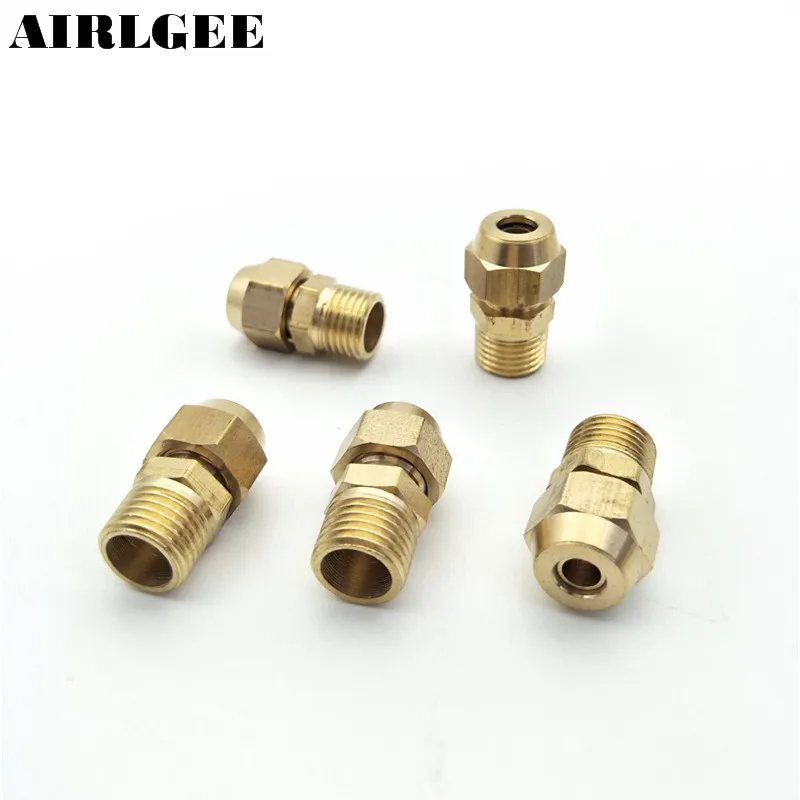Brass 6mm Hose Barb to 1/4" PT Male Thread Pneumatic Coupling Connector 