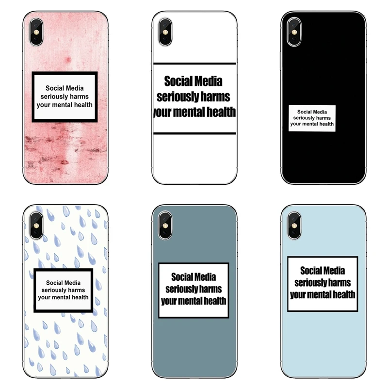 

Soft phone cover case For Samsung Galaxy J3 J5 J7 A3 A5 A7 2015 2016 2017 2018 Social Media seriously harms your mental health