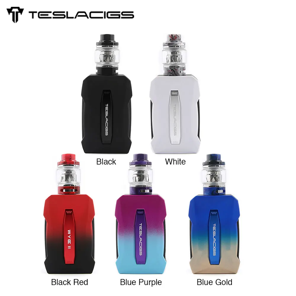 Limited  Original 215W Tesla WYE II TC Kit with Resin Tank 4ml/6ml & Latest TS-XX / TS-120X Coil No 18650 Ba