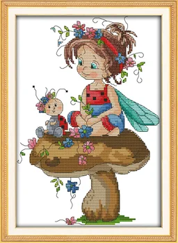 

Joy sunday cartoon style The little girl and a sevenspotted ladybug cheap free counted cross stitch alphabet patterns for kids