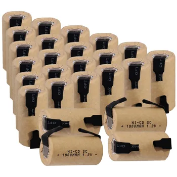 

25 pcs SC 1800mah 1.2v battery NICD rechargeable batteries for electric screwdriver electric drill 4.25cm*2.2cm for power tools
