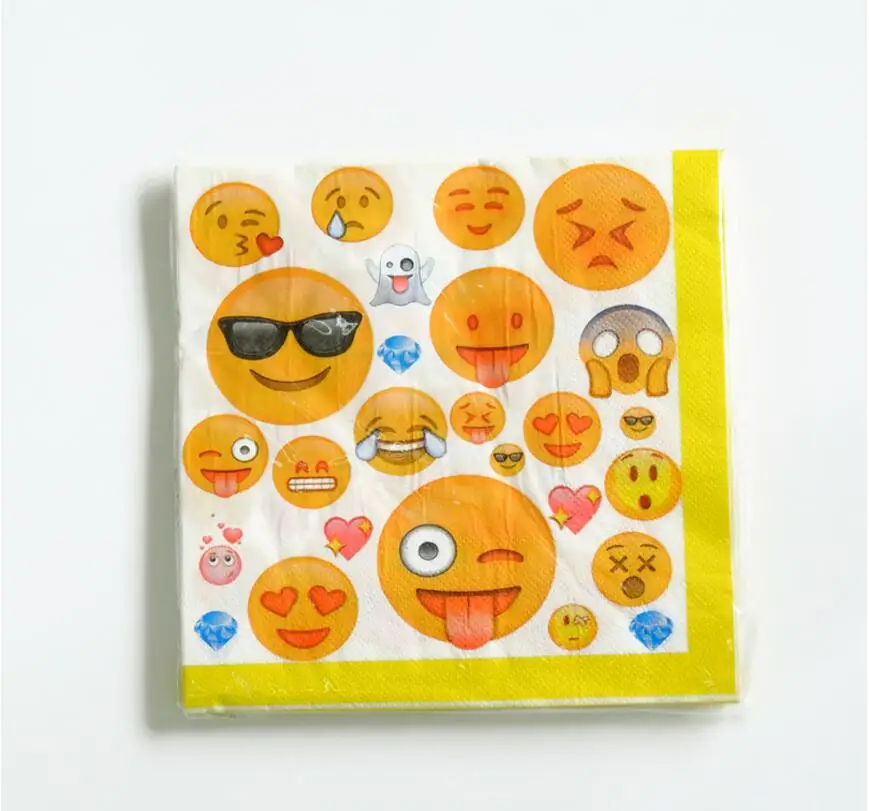 20pcs Emoji paper napkins birthday party decoration party supplies