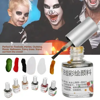 

7ml Colorful Non-toxic Tooth Colored 6 Colors Drawing Paint Pigment for Halloween Cosplay