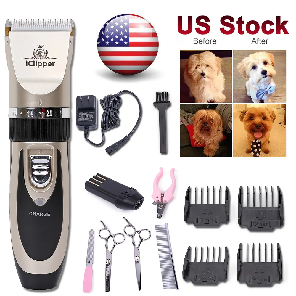 Professional Kit Rechargeable Low Noise Pet Cat Dog Hair Trimmer High