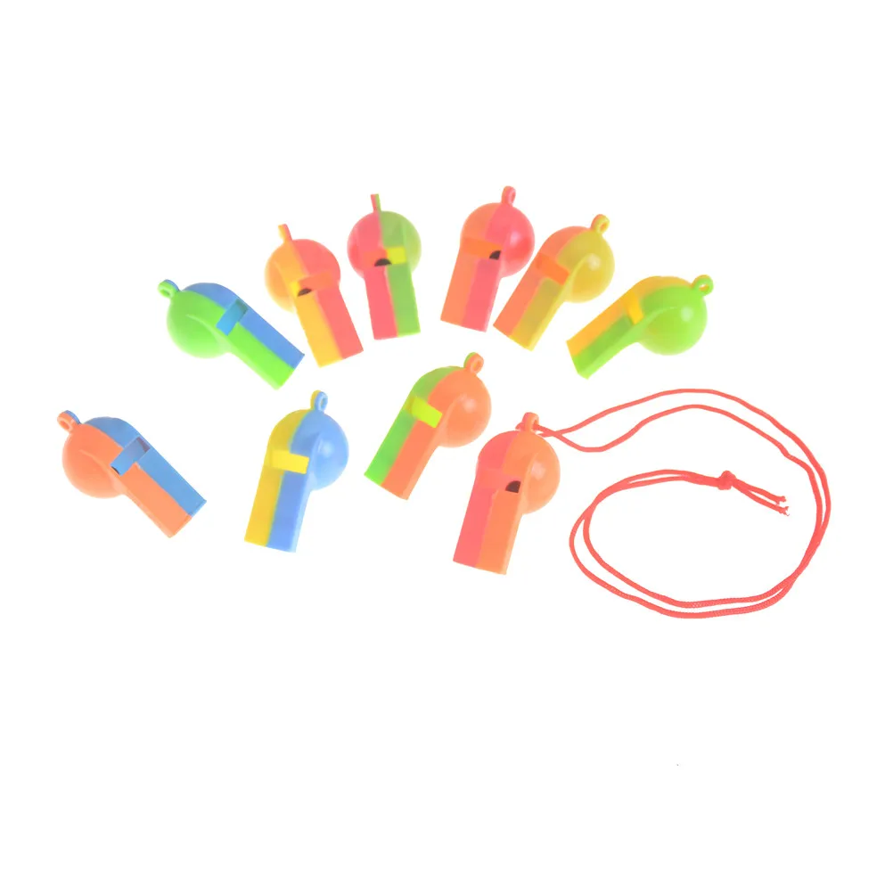Buy 10pcs/lot Plastic Whistles Toys With Ropes Musical