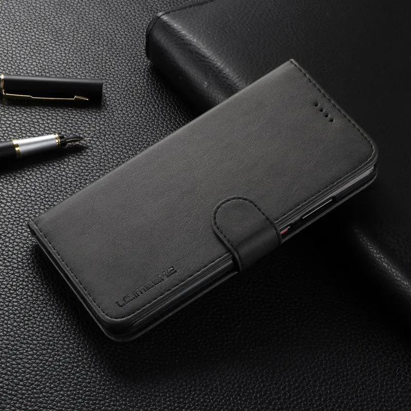 Флип-чехол-бумажник для huawei P30 Pro Lite Nova 4e P20 Pro 3e Y9 Y5 P Smart Plus чехол фоторамка со слотом для карты памяти кожаный чехол - Цвет: Black