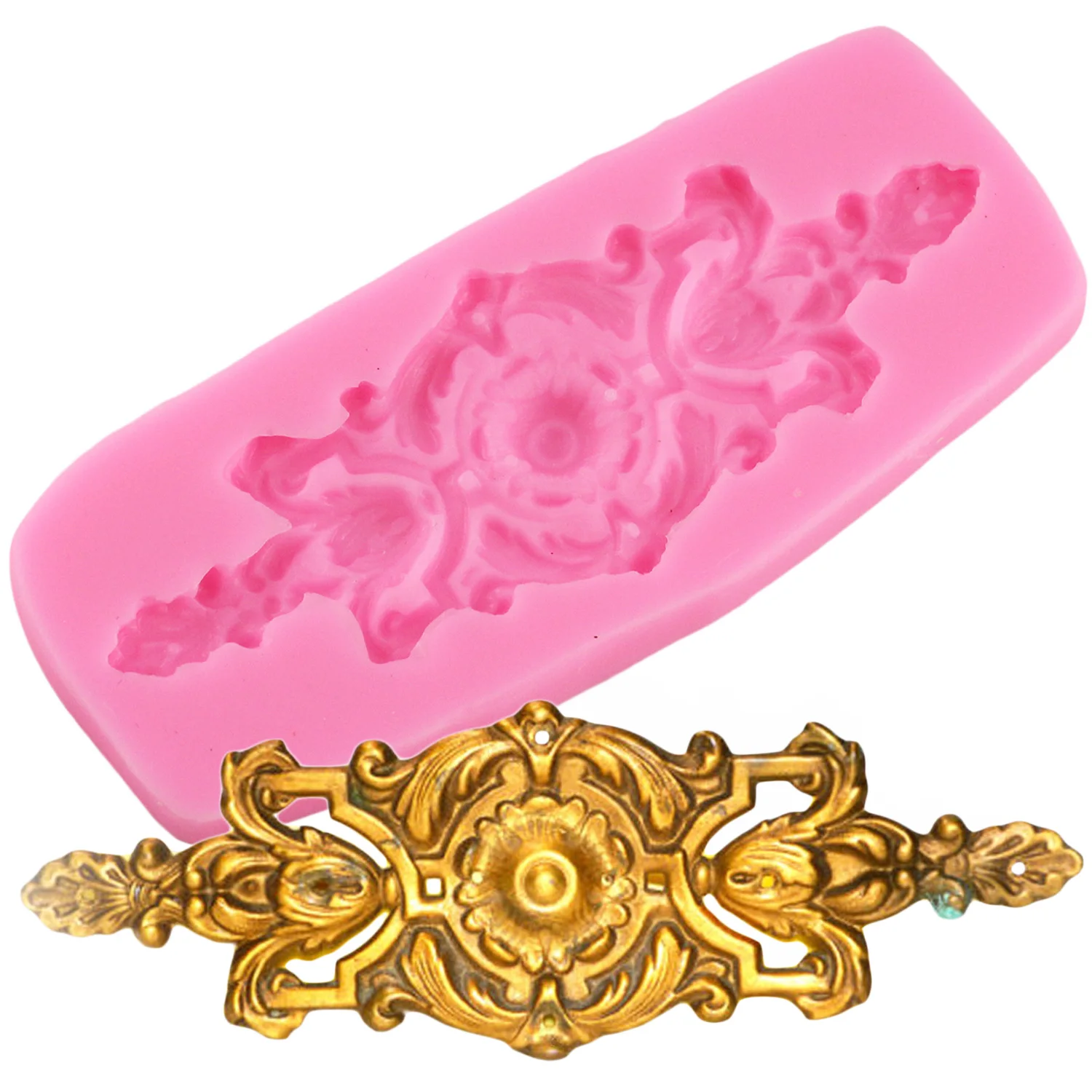 

Baroque Relief Silicone Mold Polymer Clay Resin Molds Cake Decorating Tools Cupcake Baking Fondant Chocolate Candy Mould