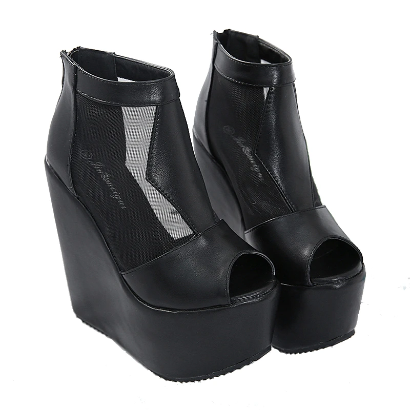 black high wedges
