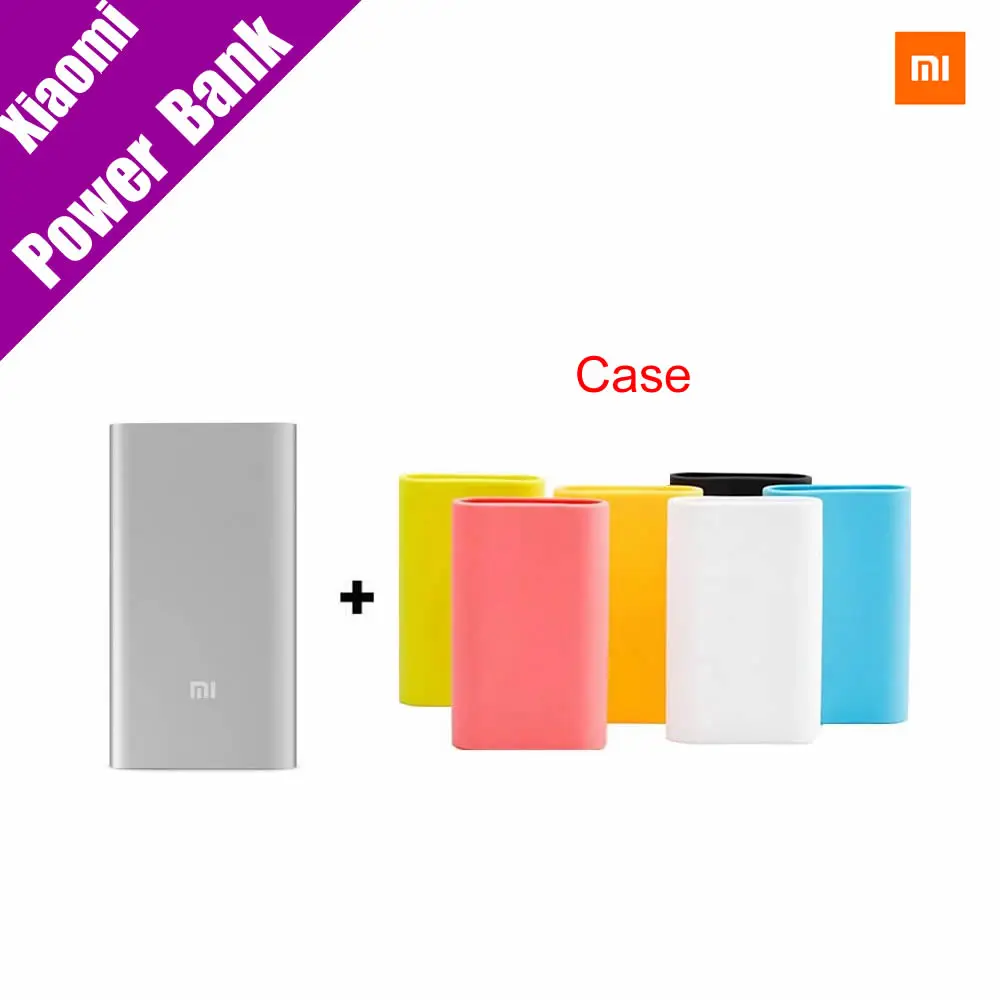 Original Xiaomi Power Bank 5000mAh Mi Portable Charger Slim Powerbank 5000 for Xiaomi Mobile Phones with Silicone Case