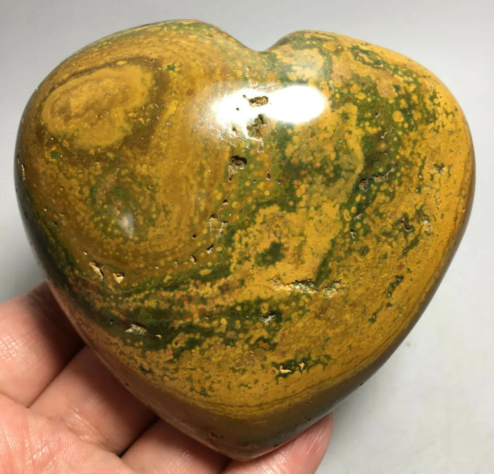 

579g NATURAL OCEAN JASPER QUARTZ CRYSTAL HEART HEALING stones Mineral specimen