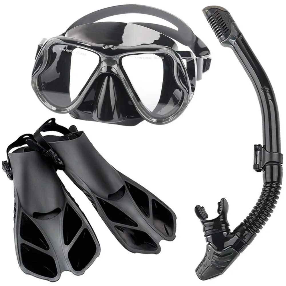 

Snorkel Mask Diving Mask Underwater Scuba Mask,Swim Fins,free Breathing Dry Top Snorkel ,professional Snorkeling Set Adult Youth