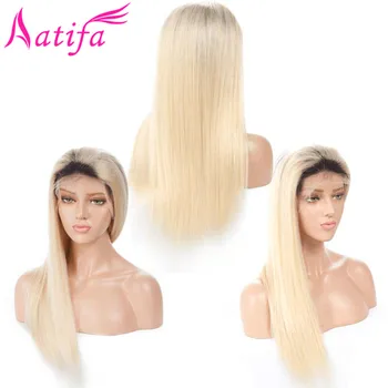 

1B/613 Lace Front Wigs 150% Density Pre Plucked Brazilian Remy Ombre Blonde Lace Front Straight Human Hair Wigs With Baby Hair