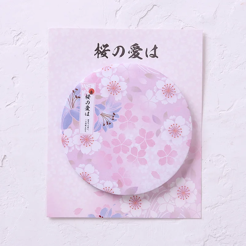 Красивые цветы персика вишни Липкие заметки японский стиль ручной светильник наклейки липкие заметки N раз опубликовано memo