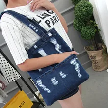 Модные отверстия Женская Холщовая Сумка джинсовая сумка женская большая емкость короткие Сумки Женский органайзер для покупок на плечо