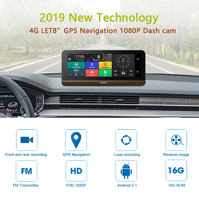 LDZDSEE 7,8" ips 4G ADAS Автомобильный видеорегистратор dashcam Full HD 1080P камера видео регистратор Android gps карта 1G+ 16GB