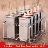 10pcs/Batch DIY Stainless Steel Ice Cream Popsicle Mold Summer Ice Pops Maker Moulds Stick Holders More Options 1