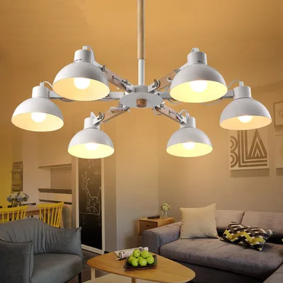 

Nordic creative extension rubber wood E27 led ceiling chandelier for kitchen living room bedroom study entrance restaurant hotel
