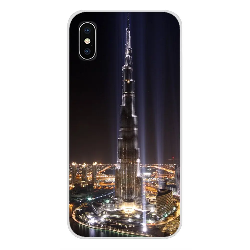 Защитный чехол для телефона Дубай Burj Khalifa Tower Building Apple iPhone X XR XS MAX 4 4S 5 5S 5C SE 6 6S 7 8 Plus