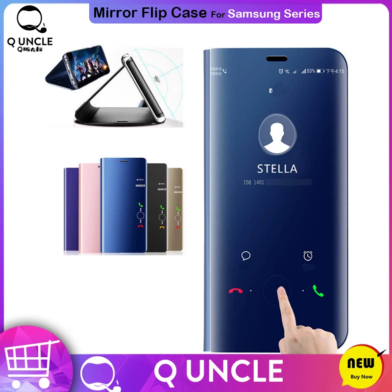 

Smart Clear Mirror Smart Flip Case For Samsung Galaxy A60 A80 A20 A7 A8 A6 J6 J4 Plus J8 2018 A5 J5 J3 J7 Prime 2017 A30 Cover