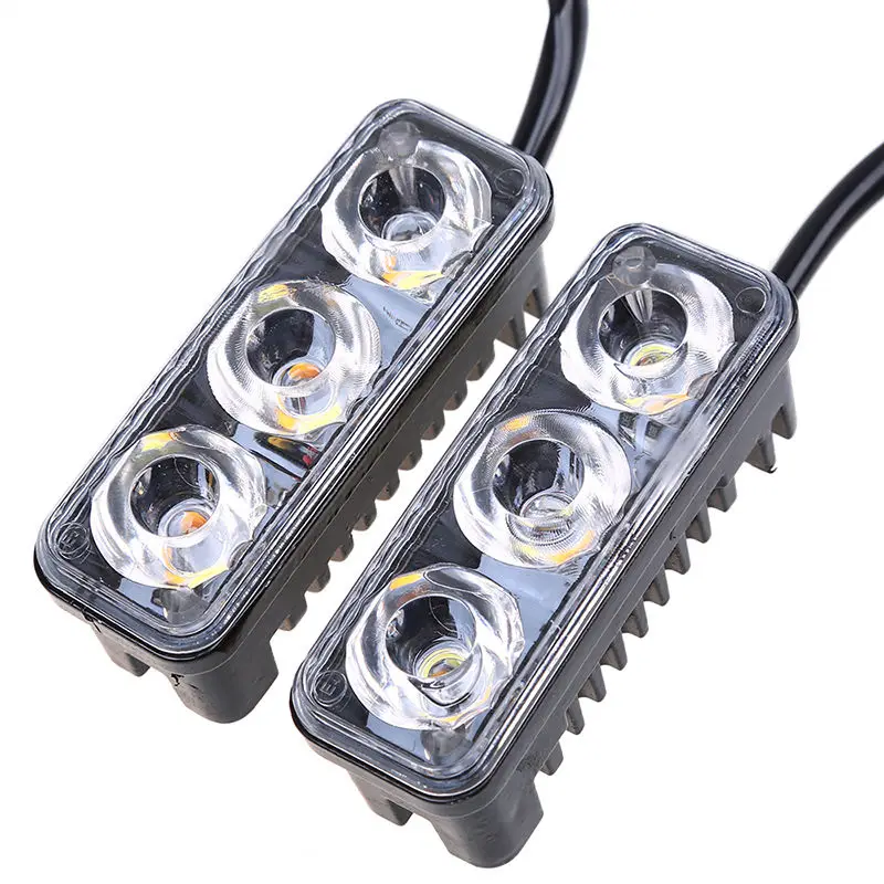 Car Styling Car DRL LED Daytime Running Lights With Lens 12V Super White 6000K DRL Led