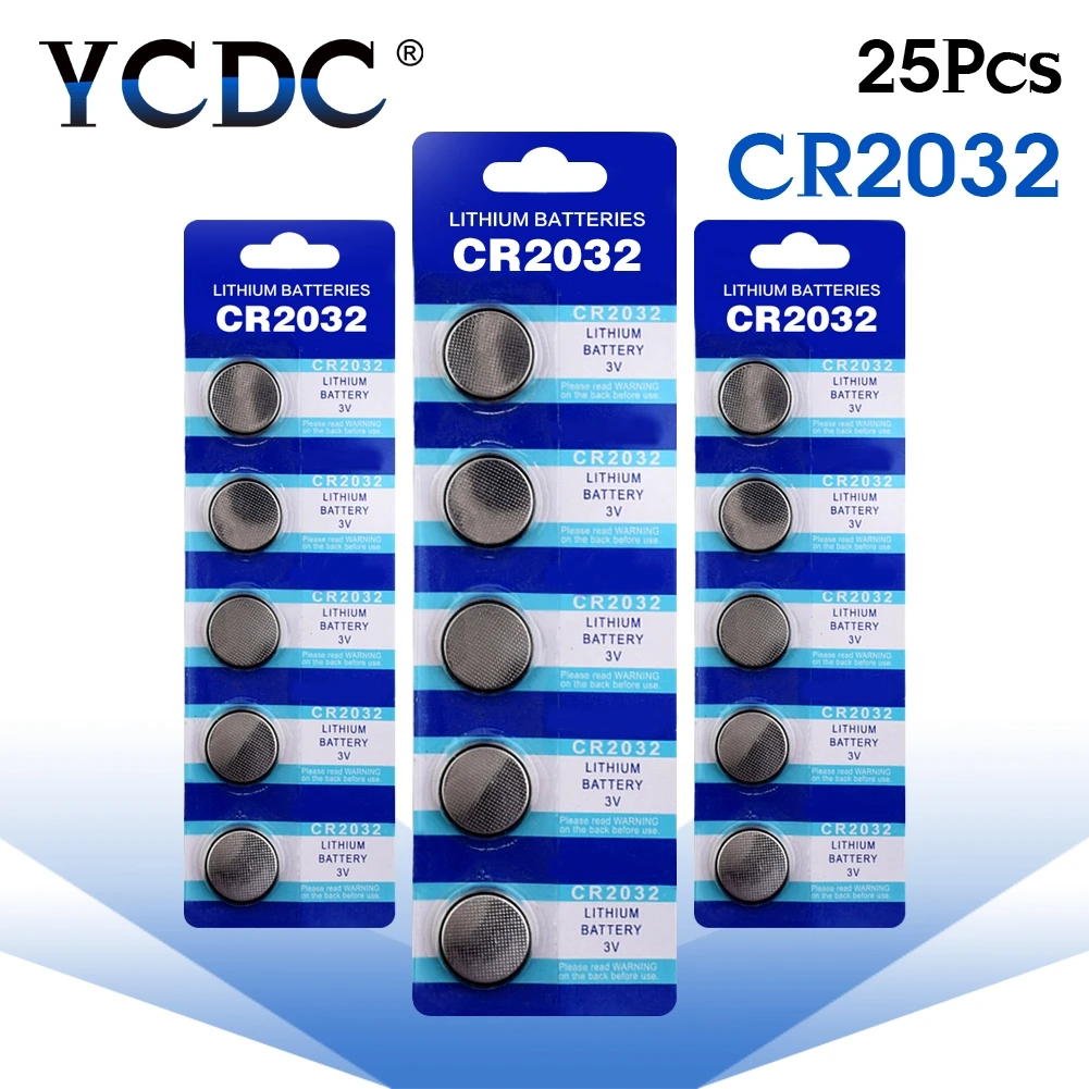 

25pcs/lots CR2032 DL2032 Cr 2032 3V 210mAh Lithium Button Coin battery in retailing package for watch ,toy