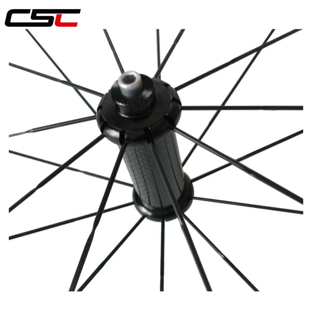 Best CSC U Shape Straight Pull 700C Clincher Carbon 50mm Wheels 25mm Width with Powerway  R36 Carbon Hubs sapim  pillar 1420 spokes 4