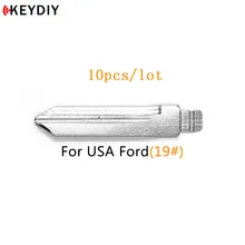 KEYDIY 10 шт./партия металлический пустой Uncut Флип KD/VVDI/JMD полотно дистанционного ключа типа#19 для Ford Mercury FO38