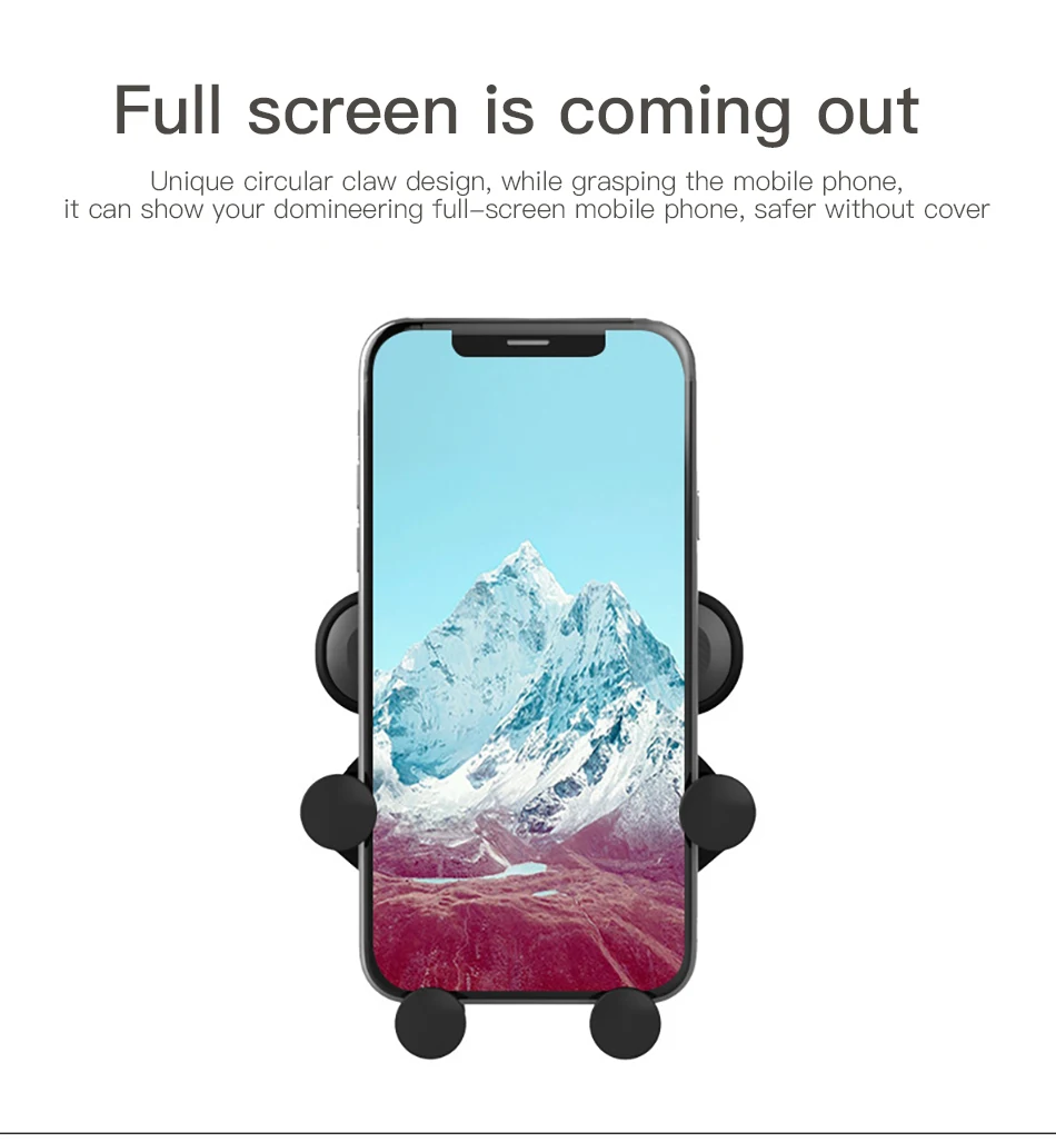 !ACCEZZ Gravity Car Phone Holder Air Vent Mount Clip For iPhone XS Universal Mobile Phone Stand Support GPS in Car Auto Bracket (8)