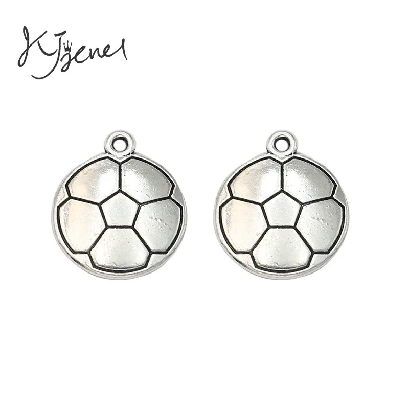 

10pcs Football Soccer Charm Pendant fit Bracelet Necklace Tibetan Silver Plated Jewelry DIY Making Accessories 22x19mm