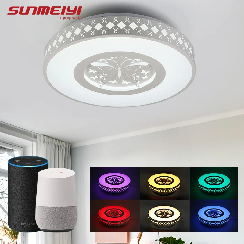 

WIFI Intelligent Voice Control LED Ceiling Lights Modern Colorful Smart Light Dimmable Home Lamp For Bedroom Kitchen Living room