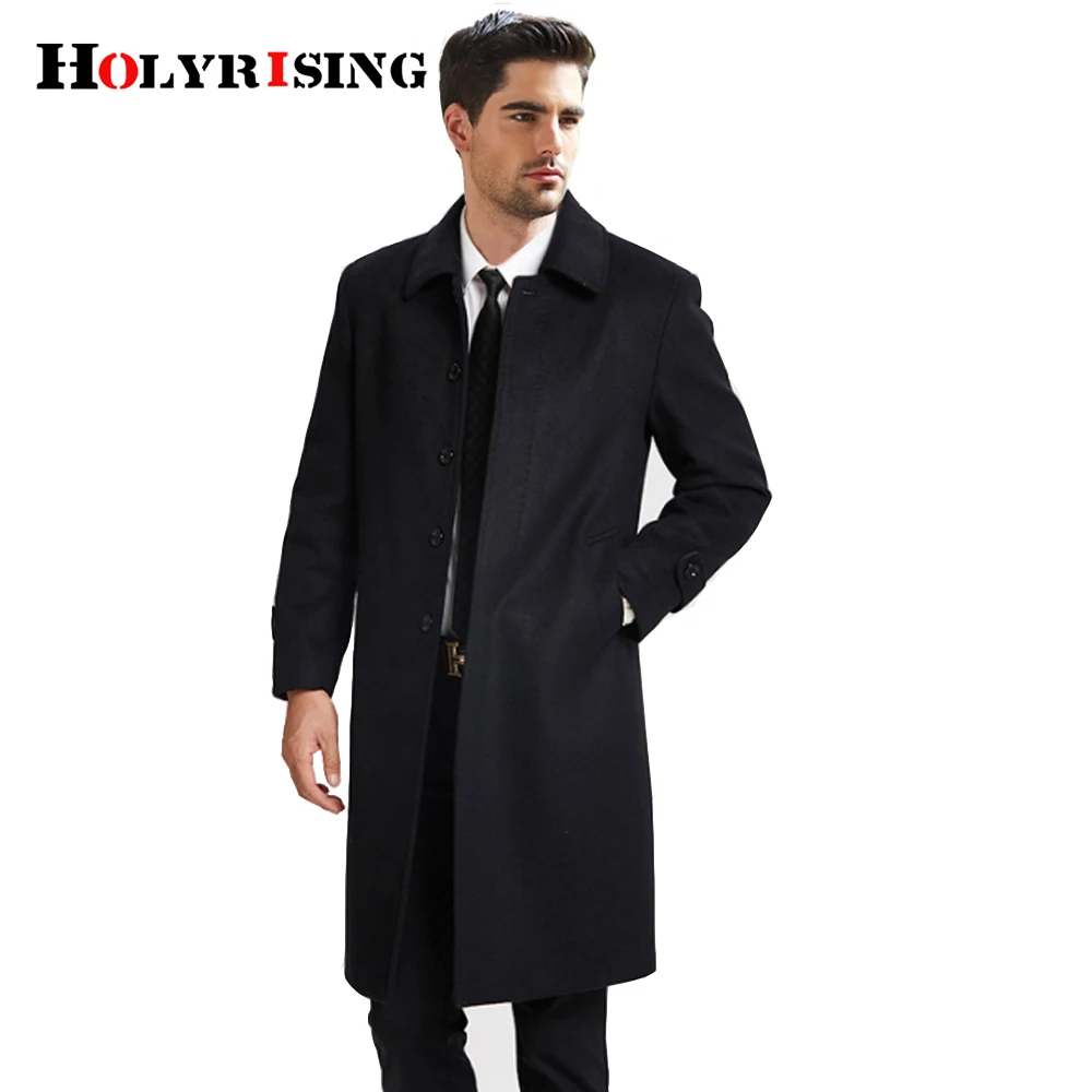 M 4XL Size Men wool Jacket 2018 Long 68 Wool winter coat abrigo hombre