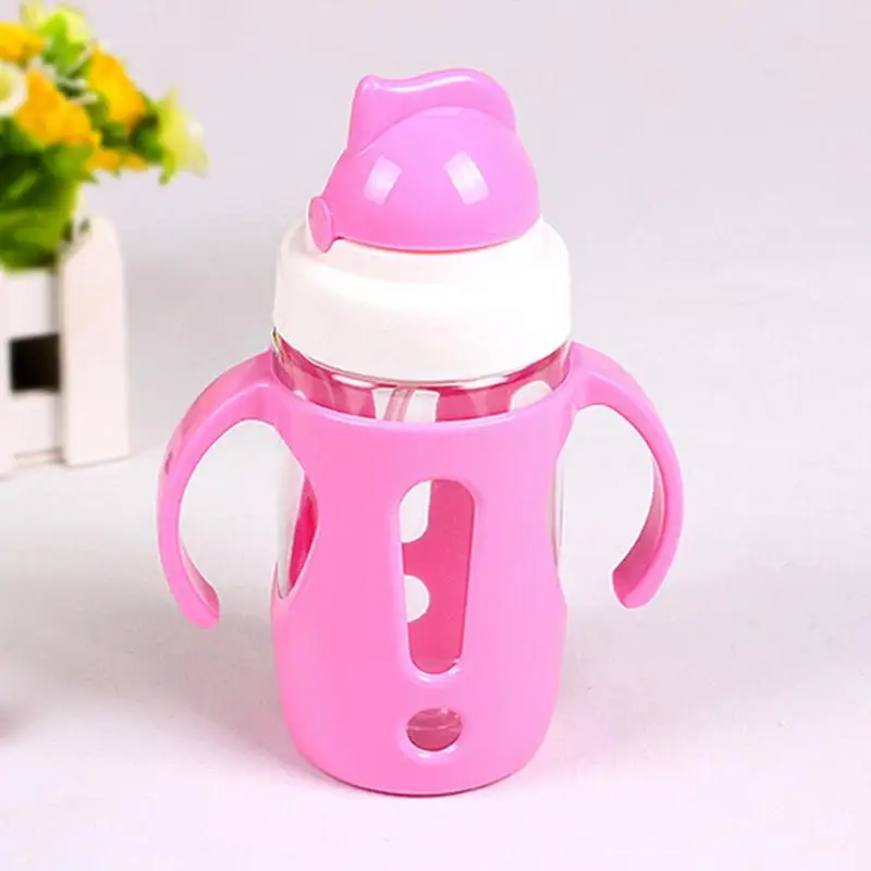 2017New Cute Baby Bottle Children Learn Feeding Drinking Water Straw