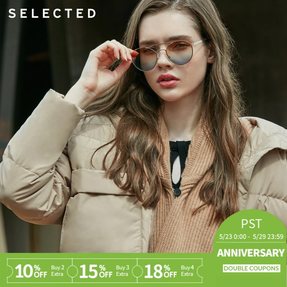

SELECTED Women's Stand-up Collar Short Duck Down Jacket S|418412542