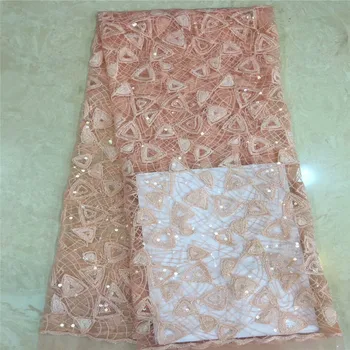 

Nigerian Laces Fabric african Lace Fabrics For Wedding 2019 African French Lace Fabric High Quality Lace with sequins xc13-85