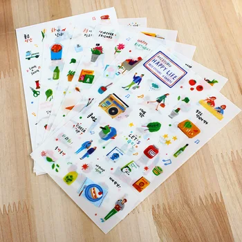 

18 Sheet/lot Travel Diary Scrapbook Decoration Photo Sticker PVC Kawaii Stationery Student School Supplies Kids DIY Stickers