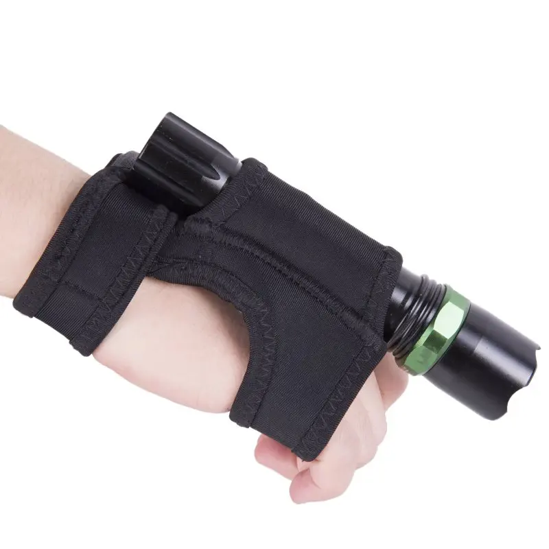 

Outdoor Diving LED flashlight arm bracket Dive Torch Flashlight Holder Soft Black Neoprene Hand Arm Mount Wrist Strap Glove