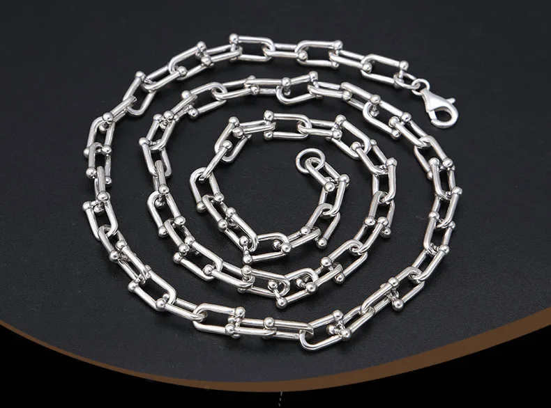 Креативное 8 мм толстое бамбуковое праздничное ожерелье на цепочке для ключицы 925 пробы Серебряное мужское ожерелье с подвеской модное ювелирное изделие N5