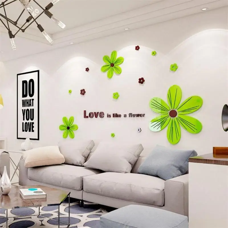 Buy Acrylic Waterproof 3D Wall Sticker DIY Crafts Paper Mural for Bedroom