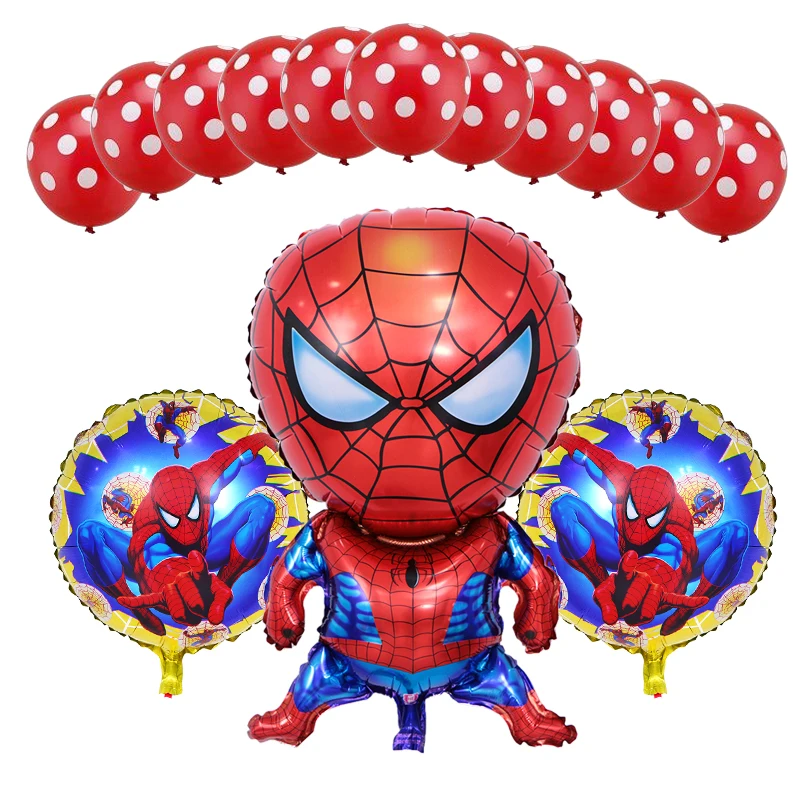 

13PCS/Lot Latex Dot Balloon Marvel Hero Spiderman Balloon Spiderman Party Inflatable Helium Foil Balloon Birthday Decoration Toy