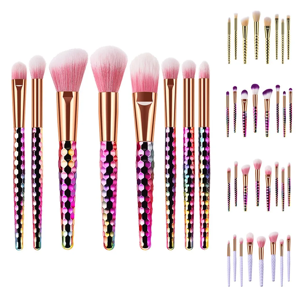 

KCHWPR 8 Pcs Makeup Brushes With A Honeycomb Eye Shadow Makeup Brush Set кисть для мкияжа A510