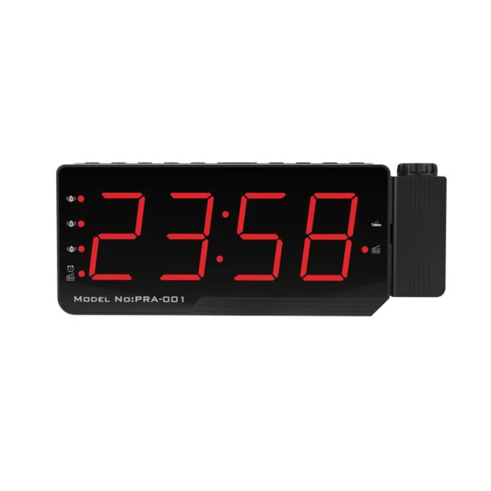 

New Arrival Digital Radio Alarm Clock Projection Snooze Timer Temperature LED Display USB Chargable Table Wall FM Radio Clock