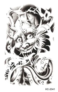 

Asian Evil Demon Mask Tattoo Cool Beauty Sexy Tattoo Waterproof Temporary Tattoo Stickers
