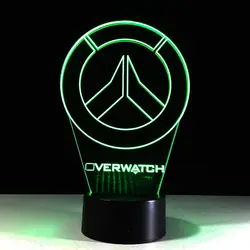 Новый Overwatch OW 3D лампа светодиодный акрил новинка ночник USB Настольная декоративная настольная лампа Интересные детские подарки GX773