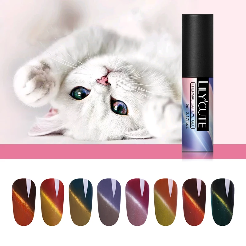 

LILYCUTE Color Changing Cat Eye Gel Nail Polish Soak Off UV Gel Polish Thermal Nail Art Gel Varnish Manicure Beauty