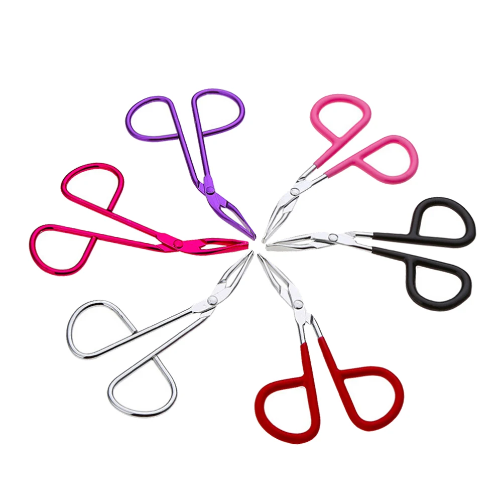 Stainless Steel Eyebrow Tweezer Hair Remove Scissors Flat Tip Eyebrow